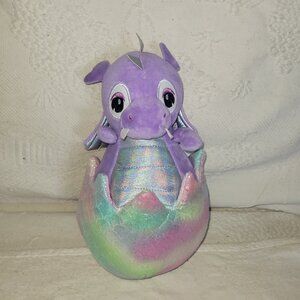 Caravan Shimmery Purple Plush Baby Dragon in Egg 11"